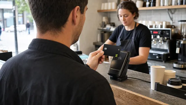 Paying for coffee with the card